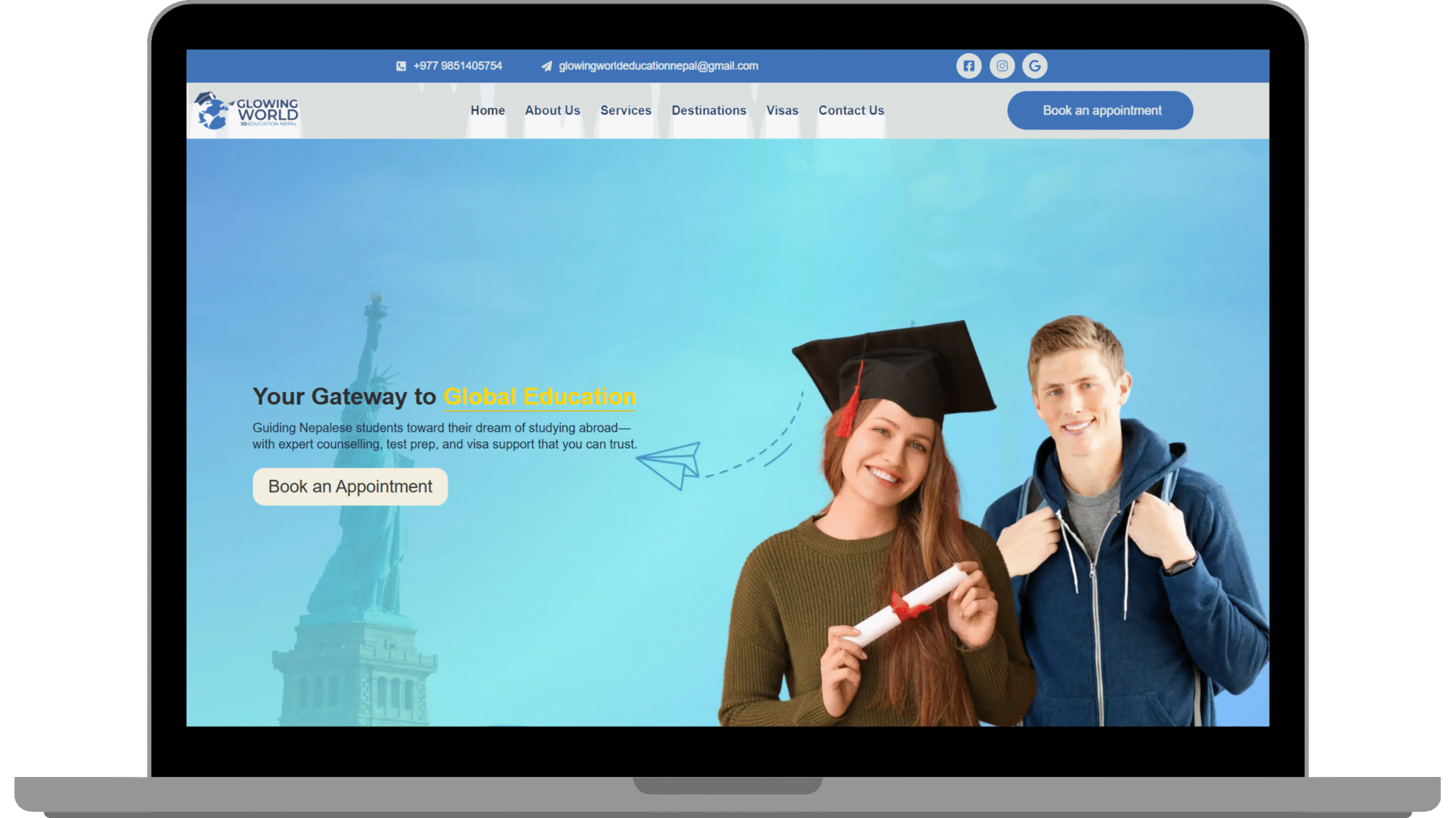 Glowing World Education Nepal Website